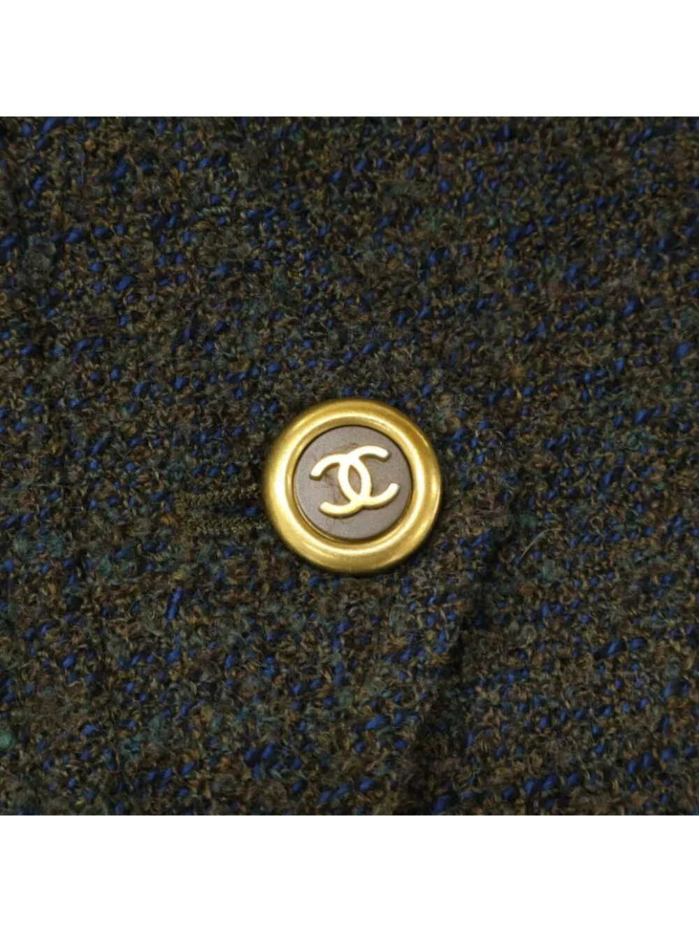 Chanel CC Logo Button Alpaca Mixed Tweed Long 44 Jacket